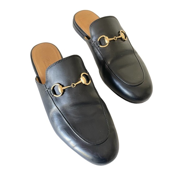 Gucci Shoes - Gucci Princetown Horsebit Black Mule Shoes Loafer Leather Slipper EU 36 US 6